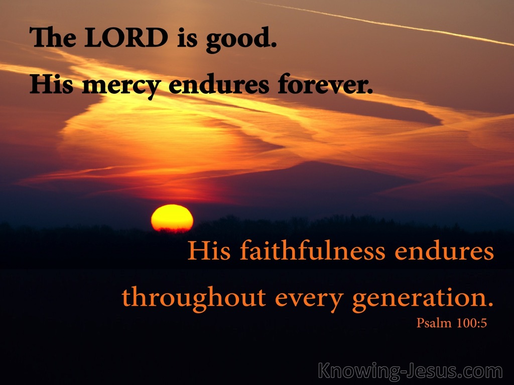 Psalm 100:5 His Mercy Endures Forever (yellow)